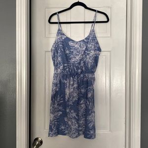 Old Navy light blue tropical print dress